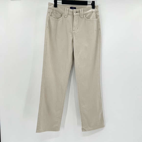 NYDJ Straight Leg Pants Women's Size 4P Beige Lift Tuck Technology - Picture 2 of 5